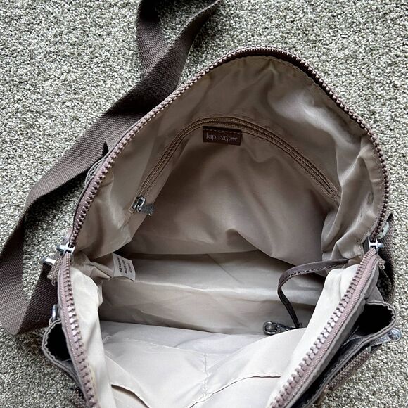 KIPLING ZIP TOP ADJUSTABLE SHOULDER BAG BROWN A303576 - Picture 4 of 8